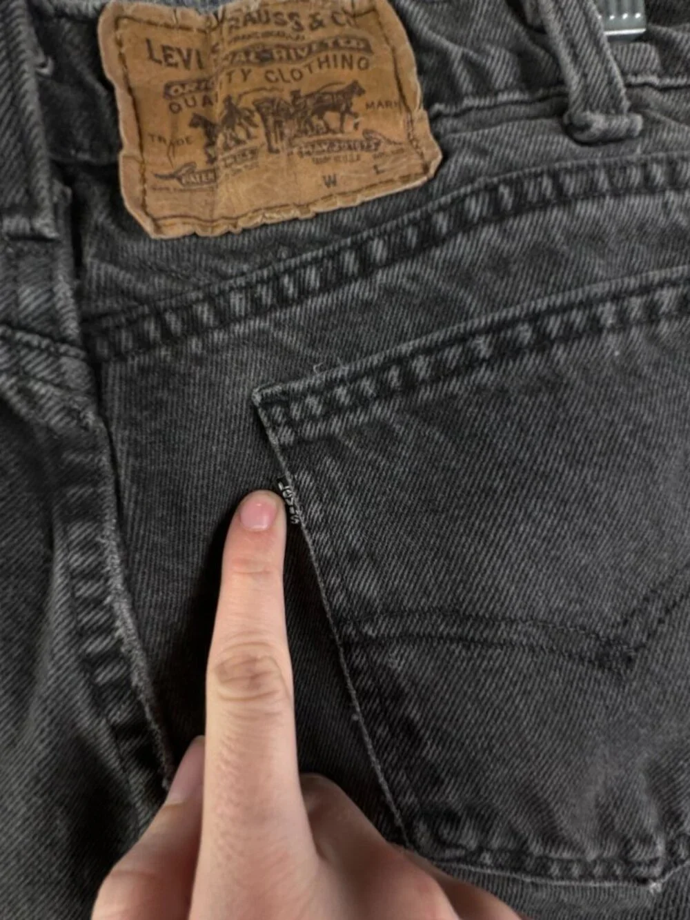 VTG Levi’s USA Made Charcoal Wash Denim Jeans Black Tab 40550-4159 ACTL 30x31